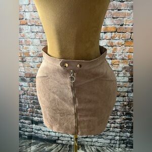 Tan Suede Mini Skirt
